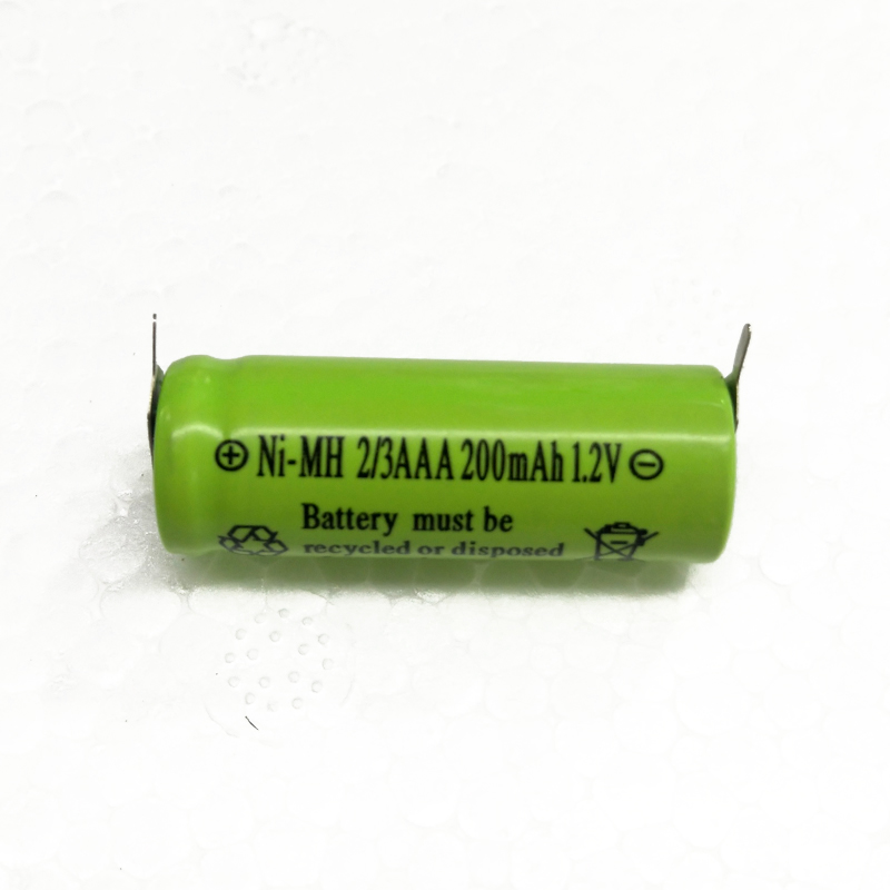 Ni-MH2/3AAA200mAh 1.2V P平帽點(diǎn)焊